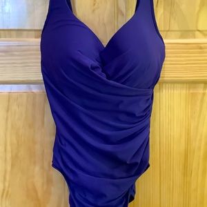 Gorgeous Purple Miraclesuit, size 14, worn only once.